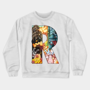 Initial Letter R doodle art Crewneck Sweatshirt